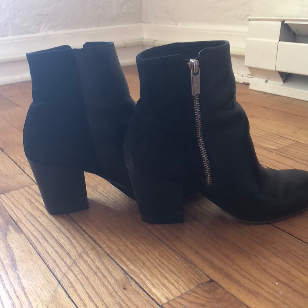 Michael Kors black leather & suede booties.